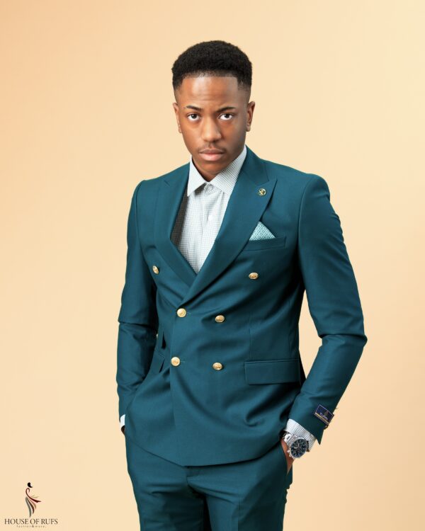 Mens Green 4 Button Suit - Image 3