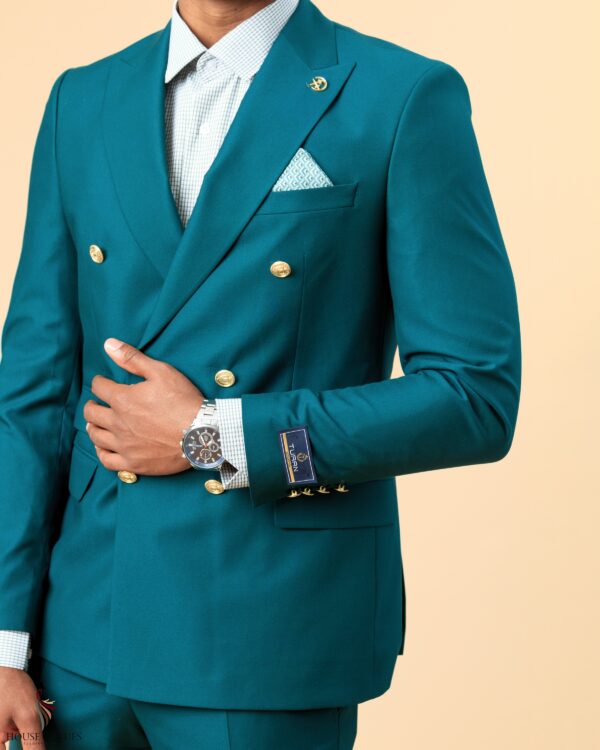 Mens Green 4 Button Suit - Image 2