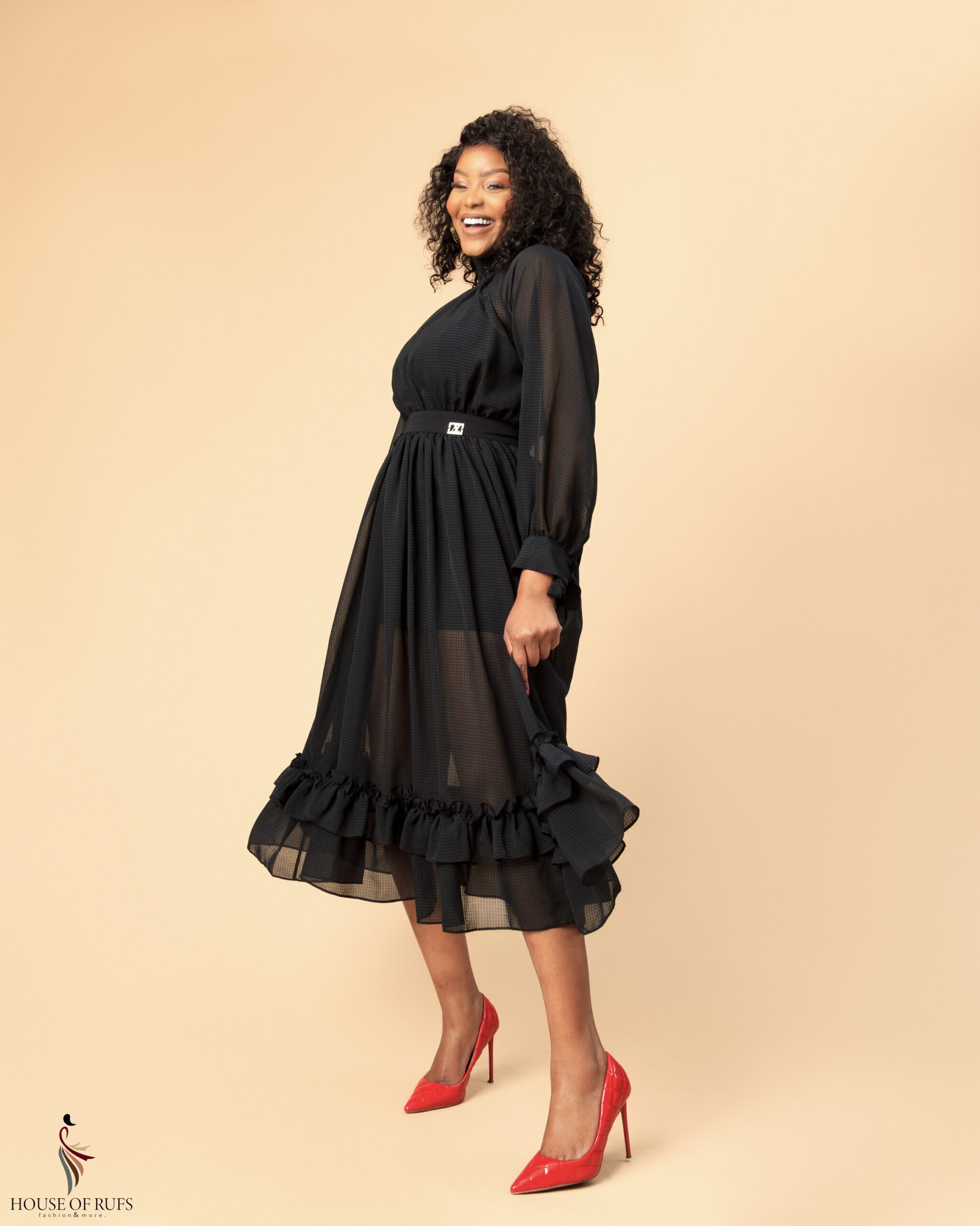 black lace dress long sleeve Illusion Top Sleeves A Line Long Prom type:dresses Southvale Ribbed Cashmere Dress Size:8XS
