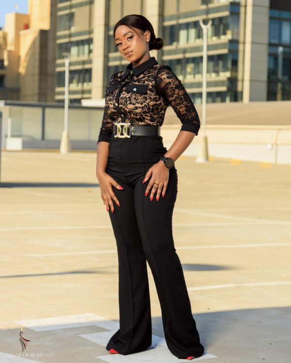 Black Jumpsuit Lace Top - Image 6