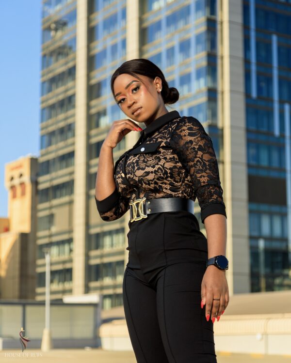 Black Jumpsuit Lace Top - Image 3
