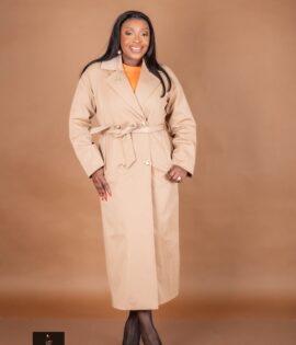Nude Coat with gold buttons